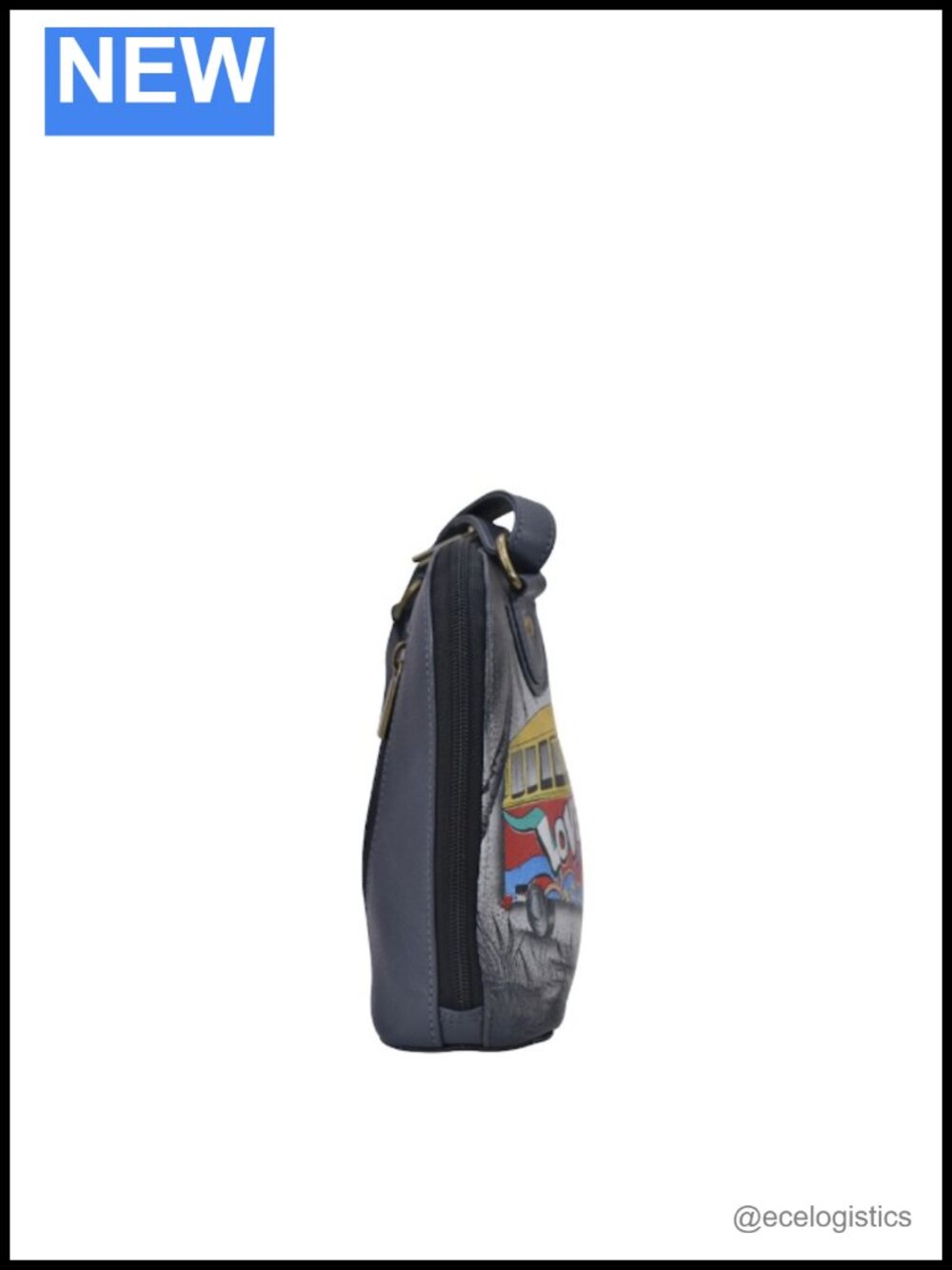 Genuine Leather Hand-Painted Small Multi Compartment Zip-Around Organizer - Picture 6 of 6